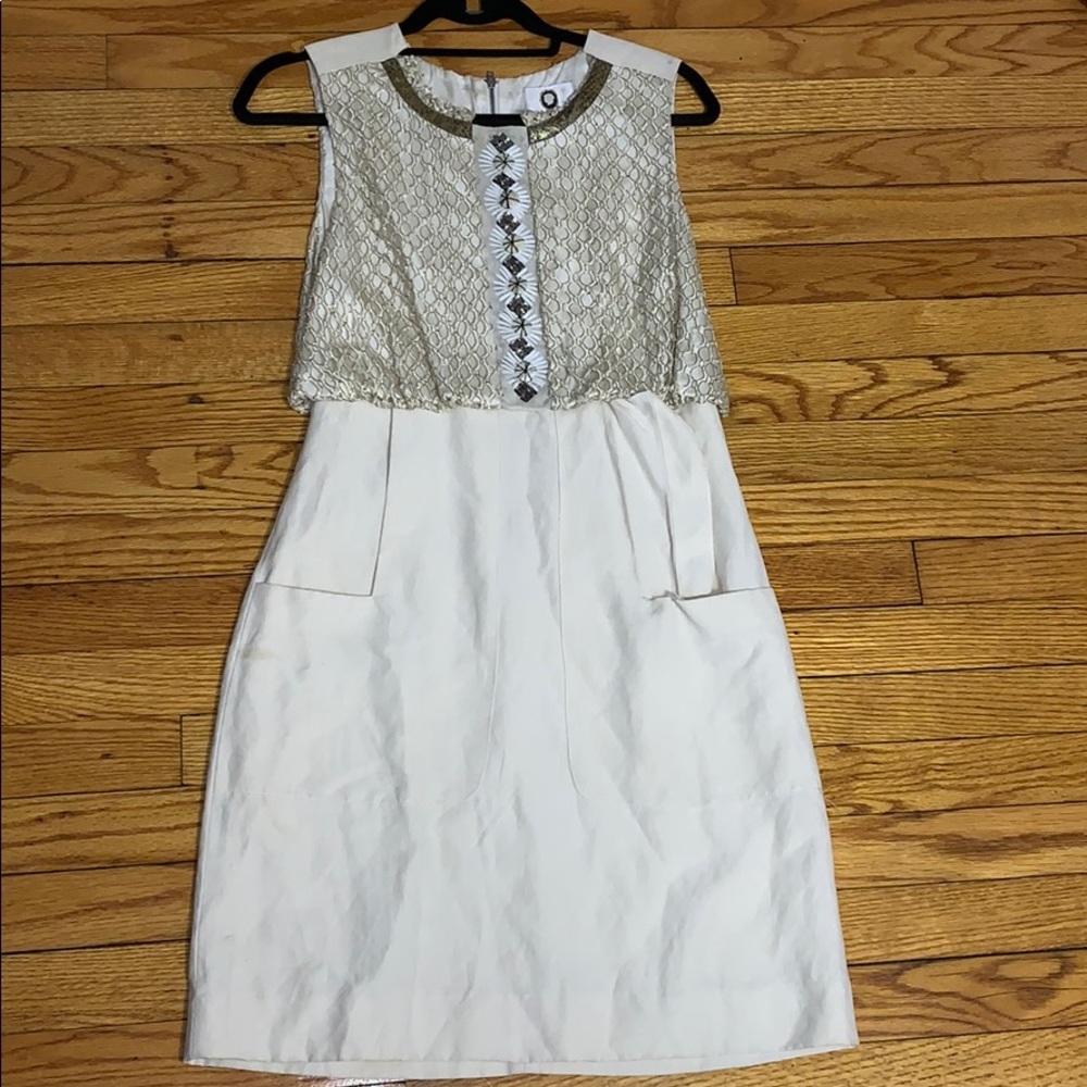 Mayle Vintage-style Off White Dress with Pockets